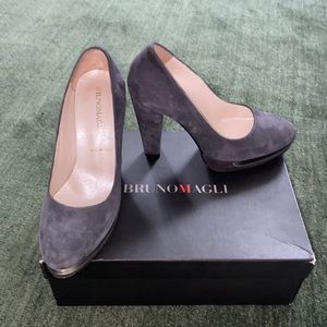 Charcoal Grey Suede Pumps